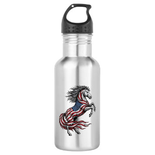 Botella De Agua Diseño de camiseta vectorial de caballo encabritad