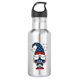 Botella De Agua Diseño de camiseta vectorial de gnomo patriótico U