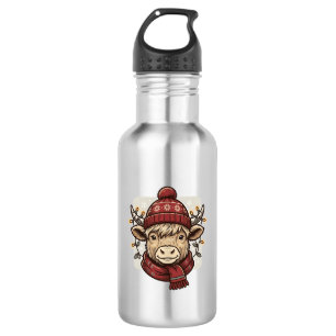 Botella De Agua Diseño de camiseta vectorial de vaca de las Highla