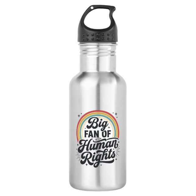 Botella De Agua Diseño de camiseta vectorial retro arcoíris de der (Anverso)