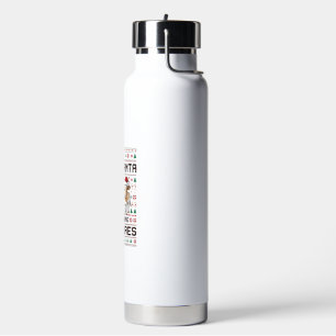 Botella De Agua Diseño de camiseta vintage de jirafa en monopatín