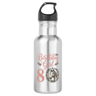 Botella De Agua Diseño de camiseta vintage floral de caballo para