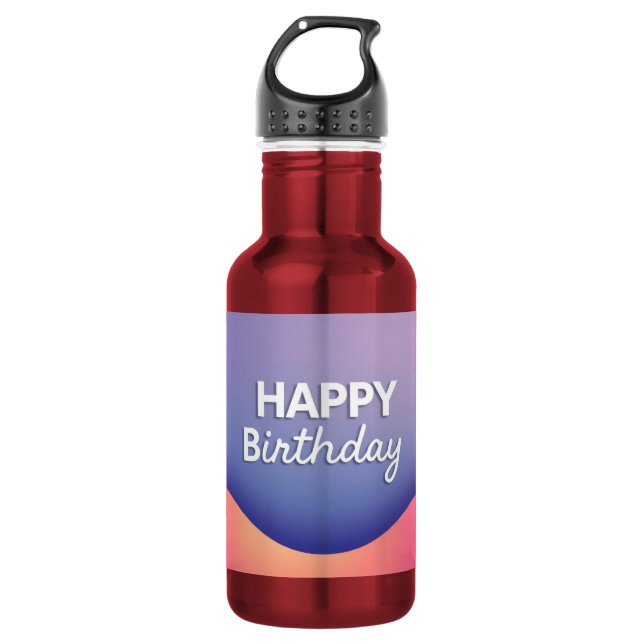 Botella De Agua Diseño de Celebración de Cumpleaños Feliz (Anverso)