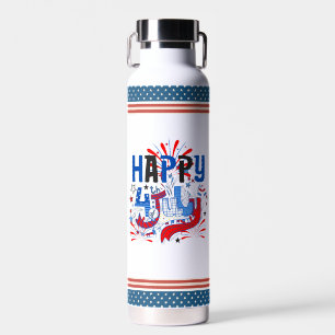Botella De Agua Diseño de Celebración Patriótica del 4 de Julio Fe