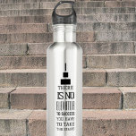 Botella De Agua Diseño de citas de éxito motivacional, negro moder<br><div class="desc">Manténgase hidratado y motivado con esta botella de agua moderna, de diseño blanco y negro. La disposición es elegante y se basa en textos en forma de rascacielos altos, en los que no hay ascensor para tener éxito, hay que subir las escaleras. Está ahí para recordarle al dueño de la...</div>