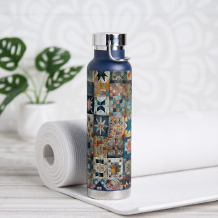 Botella De Agua Diseño de conjunto de parches anticuado