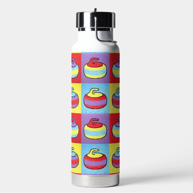 Botella De Agua Diseño de Curling Pop Art (Izquierda)
