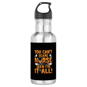 Botella De Agua Diseño de enfermera de Halloween visto todo_1
