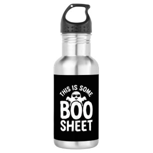 Botella De Agua Diseño de fantasma de hoja de Boo divertido de Hal