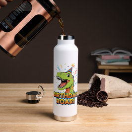 Botella De Agua Diseño de fiesta de cumpleaños de dinosaurio adora