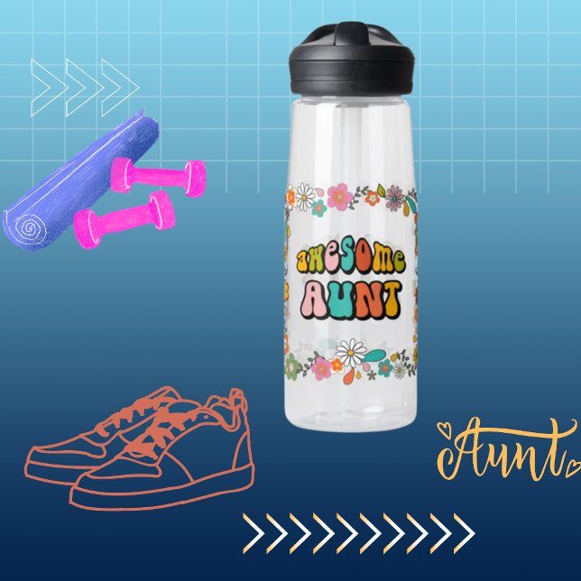Botella De Agua Diseño de flores inspirado en el siglo XX (Subido por el creador)
