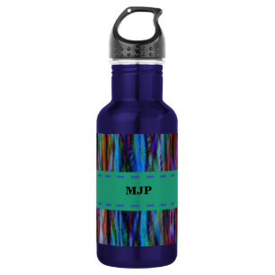 Botella De Agua Diseño de franjas abstractas de personalizable