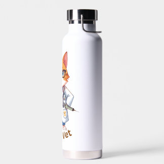 Botella De Agua Diseño de gato veterinario lindo "Soy un veterinar