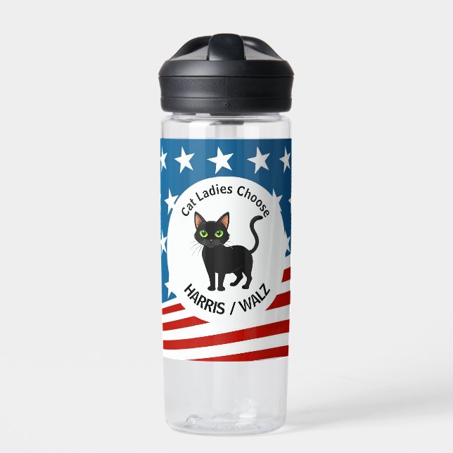 Botella De Agua Diseño de gatos para Harris/Walz (Delante)