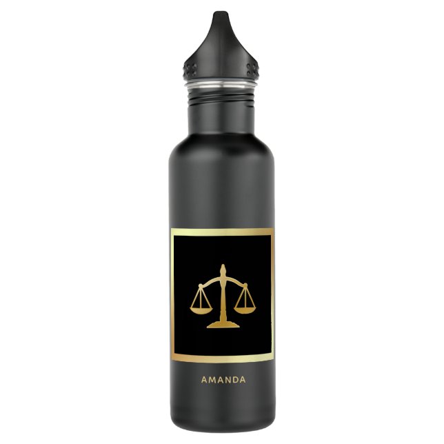 Botella De Agua Diseño de Golden Scales of Justice Law (Izquierda)