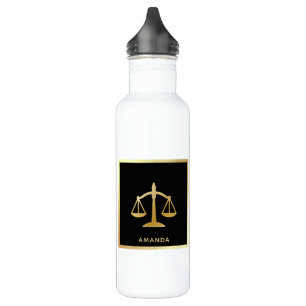 Botella De Agua Diseño de Golden Scales of Justice Law
