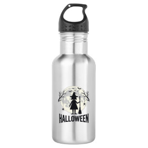 Botella De Agua Diseño de grabado vintage de bruja de Halloween Lu