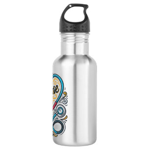 Botella De Agua Diseño de grabado vintage de estetoscopio de coraz