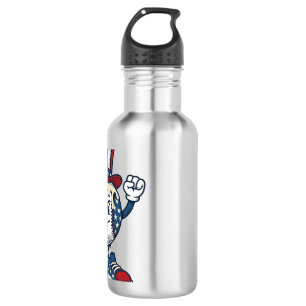 Botella De Agua Diseño de grabado vintage de mascota de béisbol pa