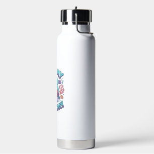 Botella De Agua Diseño de grabado vintage de tortuga para tercer c