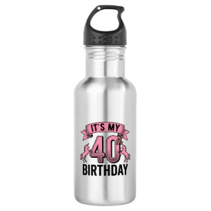 Botella De Agua Diseño de grabado vintage de unicornio para cumple