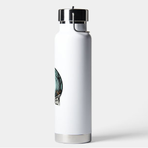 Botella De Agua Diseño de grabado vintage del bosque espeluznante 