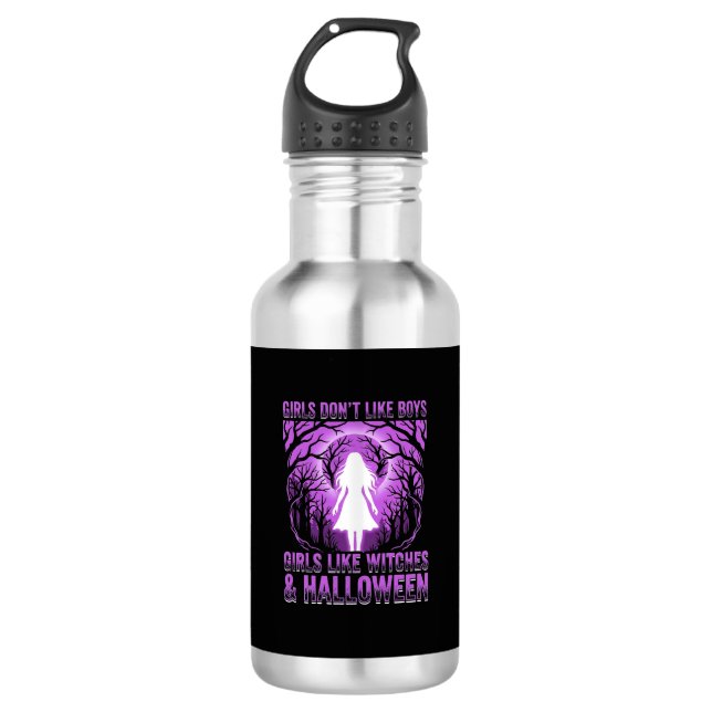 Botella De Agua Diseño de Halloween Chicas como Brujas (Anverso)