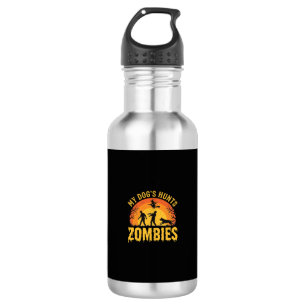 Botella De Agua Diseño de Halloween de perro caza zombies