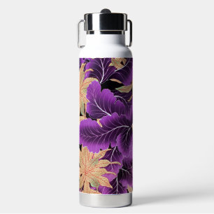 Botella De Agua Diseño de hoja púrpura japonesa