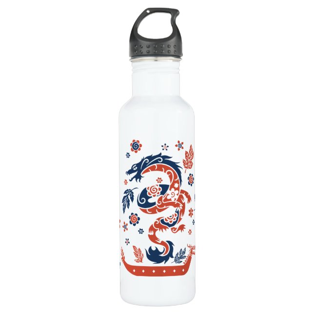 Botella De Agua Diseño de la Carreras del barco Dragon (Anverso)