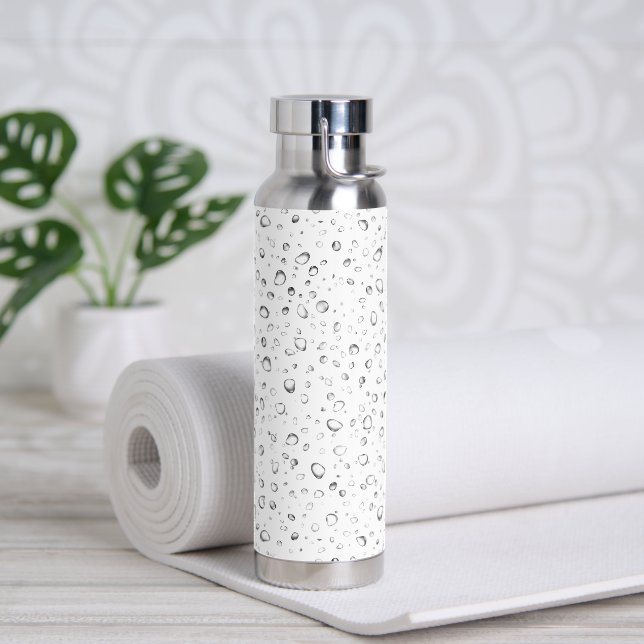 Botella De Agua Diseño De Lluvia En Blanco (Yoga)