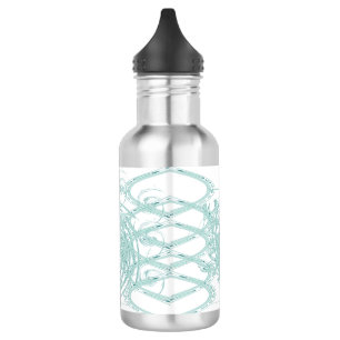 Botella De Agua Diseño de luz verde en blanco