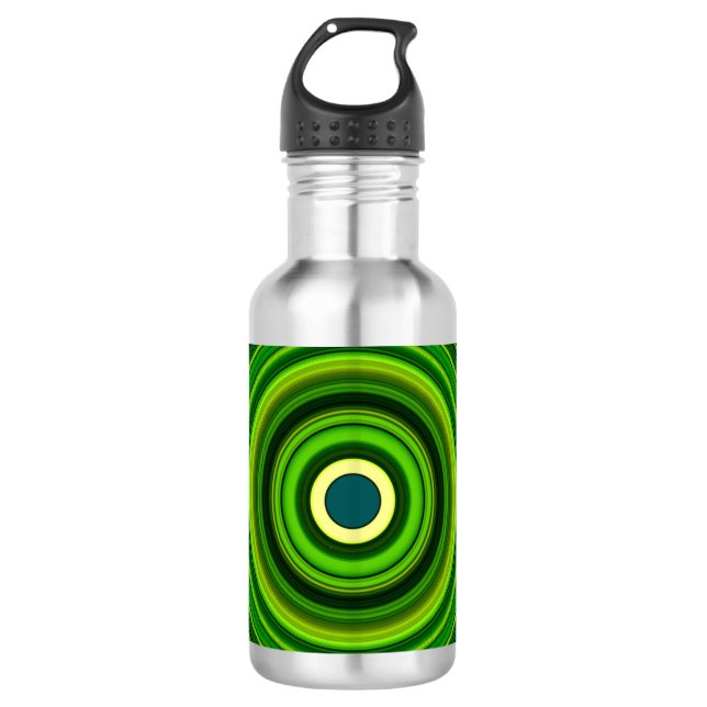Botella De Agua Diseño de Mandala Verde Geométrico-64055 (Anverso)