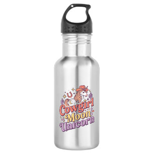Botella De Agua Diseño de Merch Caprichoso de Vaquera Unicornio Lu
