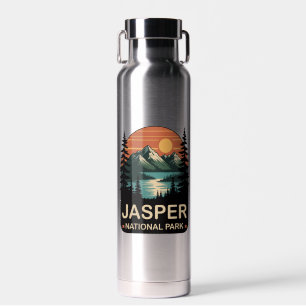Botella De Agua Diseño de montaña vintage del Parque Nacional Jasp