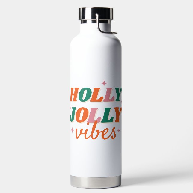 Botella De Agua Diseño de Navidades de Fun Holly Jolly Vibes (Izquierda)