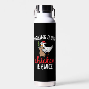 Botella De Agua Diseño de Navidades de pollo divertidos