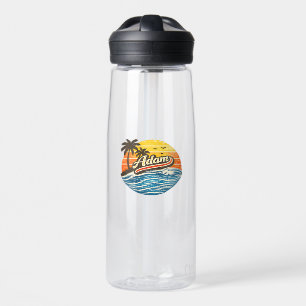 Botella De Agua Diseño de nombre Adam Retro Sunset