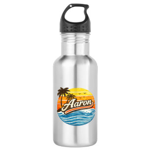 Botella De Agua Diseño de nombre atardecer Retro Aaron