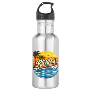 Botella De Agua Diseño de nombre Richard Atardecer Retro