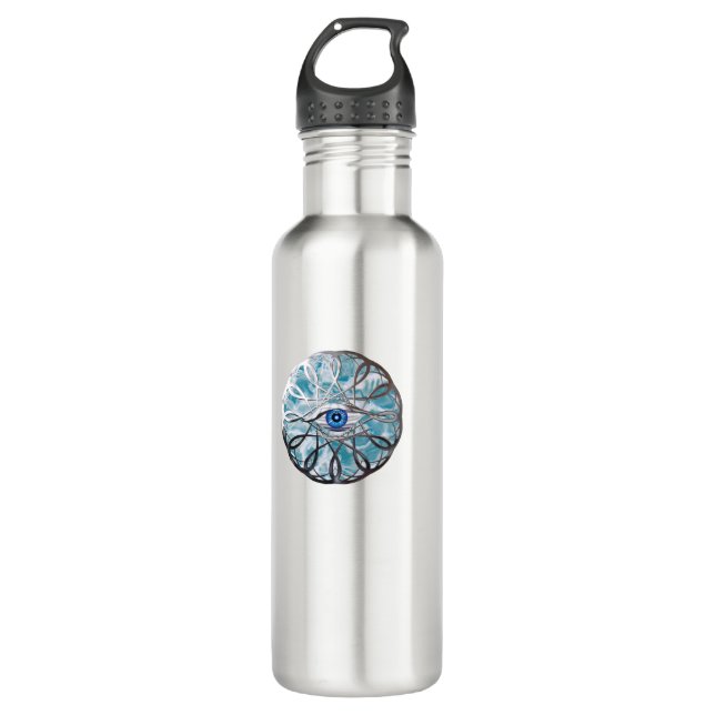Botella De Agua Diseño de ojos místicos cromados (Anverso)