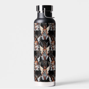 Botella De Agua Diseño de patrón de ángeles de niña negra hermosa
