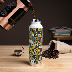 Botella De Agua Diseño de patrón geométrico abstracto mosaico 1329
