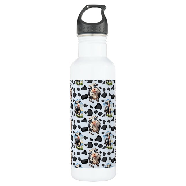 Botella De Agua Diseño de patrones de animales de vaca (Anverso)