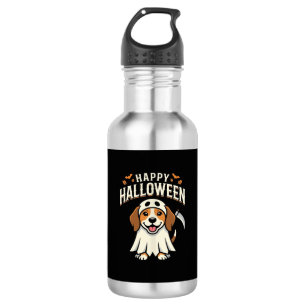 Botella De Agua Diseño de perro Beagle Feliz Halloween_1