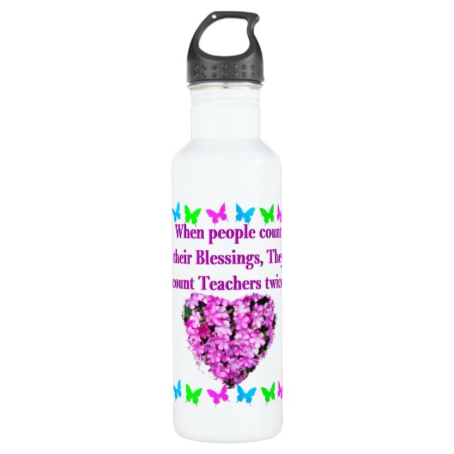 Botella De Agua DISEÑO DE PROFESORES DE LA FLORAL DE bonito (Anverso)