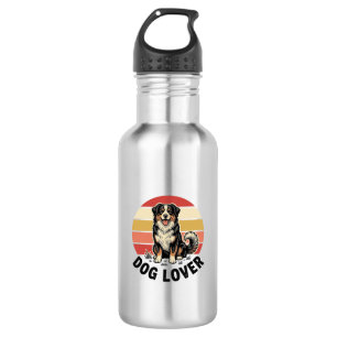 Botella De Agua Diseño de puesta de sol de perro lindo grabado vin