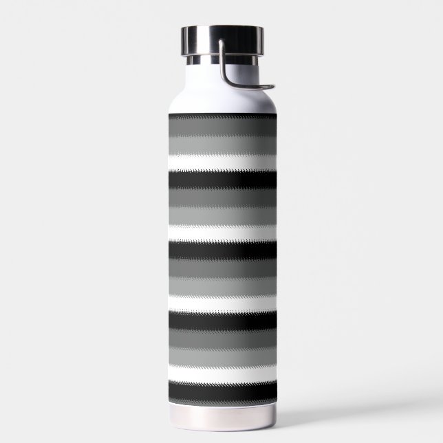 Botella De Agua Diseño de rayas blancas negras (Izquierdo)