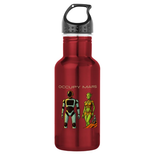 Botella De Agua Diseño de robot humanoide futurista (Anverso)