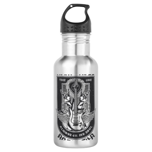 Botella De Agua Diseño de rock de guitarra (Anverso)